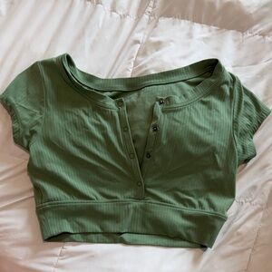 Aerie green Ribbed Crop Top